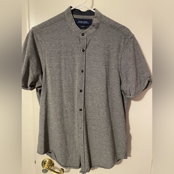 Zara slim fit men’s shirt size Medium gray color - Picture 1 of 8